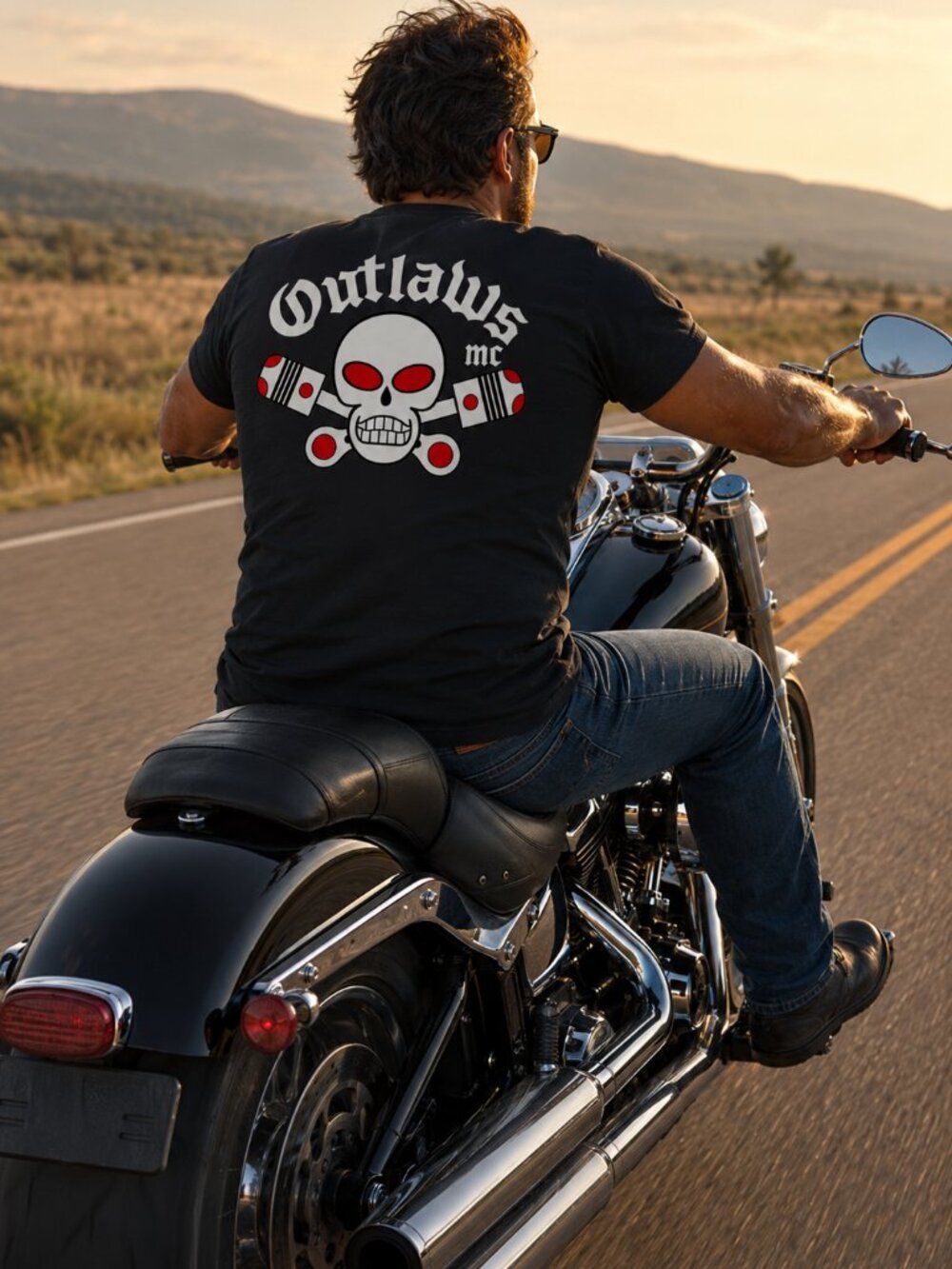 Outlaws MC Black Crew Neck Short Sleeve T-Shirt